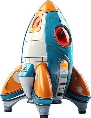 Animation career rocket illustration